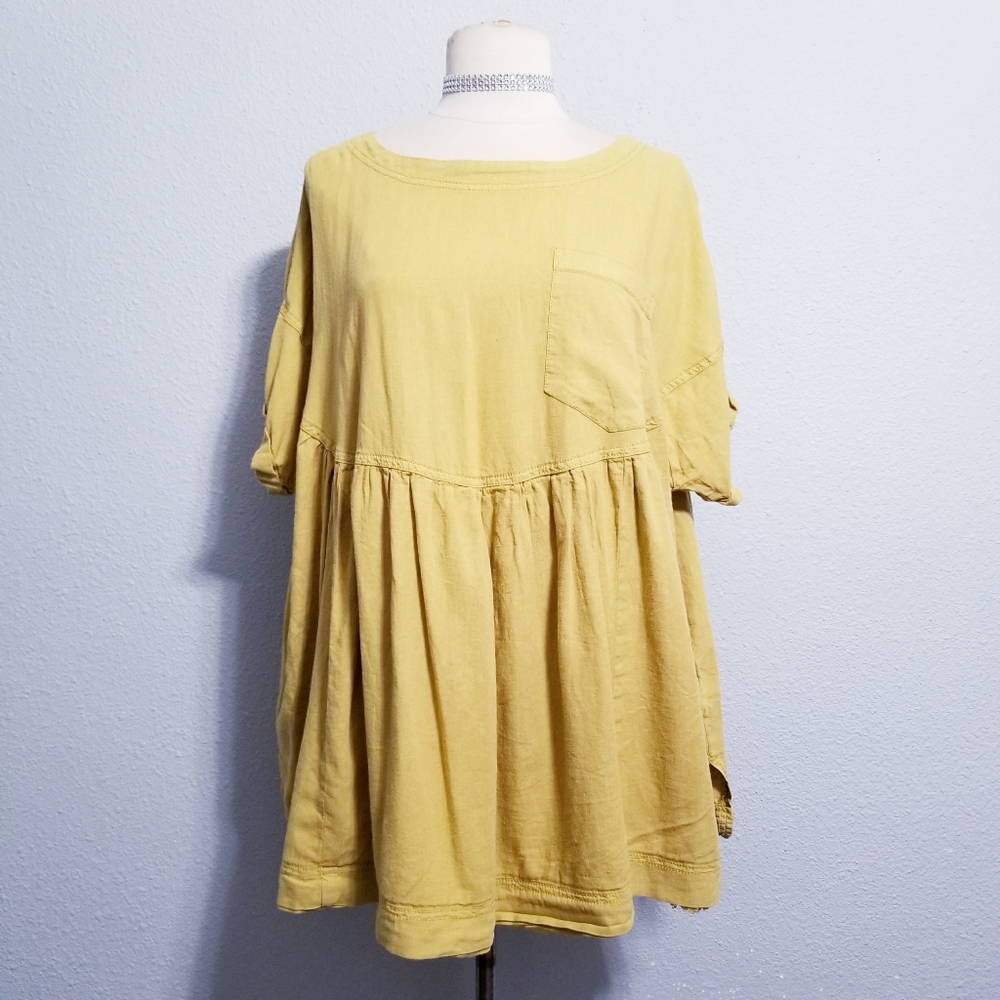 FREE PEOPLE hippie boho babydoll casual tunic dress top XS